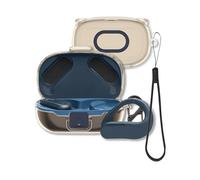 Case for JBL Endurance Peak 3 Earbuds, FJIASTB Flexible TPU Shockproof Cover with Lock and Carabiner (Clear Gray)