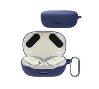 Case for JBL Endurance Peak 3 Earbuds, Soft Silicone Shockproof Protective Cover with Carabiner (Blue)