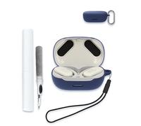 Case for JBL Endurance Peak 3 - True Wireless Headphones, Soft Silicone Protective Portable Scratch Shock Resistant Hard Shell with Cleaner Kit & Carabiner & Lanyard，Blue