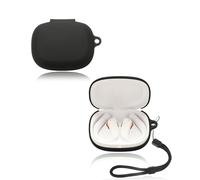 Case for JBL Endurance Peak 4 Wireless Earbuds, yystao Soft Silicone Protective Cover compatible with JBL Endurance Peak 4, With Lanyard, Dustproof, Shockproof & Durable, Black