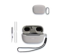 Case for JBL Endurance Race TWS True Wireless Sports Earbuds, WUNIAK Soft Silicone Protective Portable Scratch Shock Resistant Shell with Cleaner Kit & Carabiner & Lanyard ，White