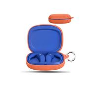 Case for JBL Endurance Zone Wireless Earbuds,daunke Soft Silicone Protective Cover,Skin Case with Carabiner,Full Protection,Orange