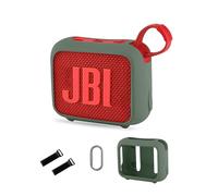 Case for JBL Go 4 Bluetooth Speaker,daunke Soft Silicone Protective Cover,Full Protection,With fixed straps,Green