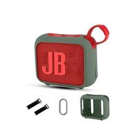 Case for JBL GO 4 Ultra-Portable Bluetooth Speaker,daunke Soft Silicone Protective Cover,Full Protection,With fixed straps,Green