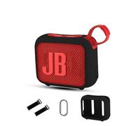 Case for JBL GO 4 Ultra-Portable Bluetooth Speaker,daunke Soft Silicone Protective Cover,Full Protection,With fixed straps,Black
