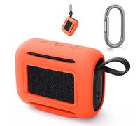 Case for JBL Go 5, Speaker Soft Silicone Protective Case, Shockproof Full-Body Protective Cover with Hook (orange)