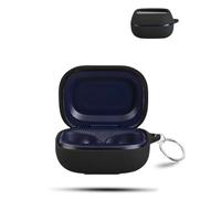 Case for JBL Live Beam 4 Wireless Earbuds,daunke Soft Silicone Protective Cover,Case with Round buckle,1pcs screen protector,Full Protection,Black