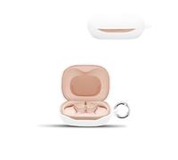 Case for JBL SENSE LITE Wireless Earbuds,daunke Soft Silicone Protective Cover,Case with Round buckle,Full Protection,White