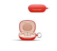 Case for JBL SENSE LITE Wireless Earbuds,daunke Soft Silicone Protective Cover,Case with Round buckle,Full Protection,Red