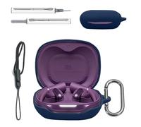 Case for JBL Sense Pro- Liquid Silicone Full-Body Protective Cover,Compatible with Wired & Wireless Charging,Anti-Fingerprint,Dustproof,Shockproof,Skin-Friendly Texture(Dark Blue)