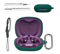 Case for JBL Sense Pro- Liquid Silicone Full-Body Protective Cover,Compatible with Wired & Wireless Charging,Anti-Fingerprint,Dustproof,Shockproof,Skin-Friendly Texture(Dark Green)