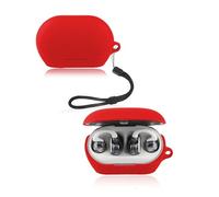 Case for JBL SOUNDGEAR CLIPS Wireless Earbuds, yystao Soft Silicone Protective Cover compatible with JBL SOUNDGEAR CLIPS, With Lanyard, Dustproof, Shockproof & Durable, Red