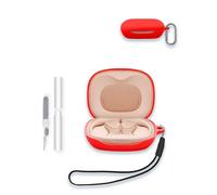 Case for JBL Soundgear Sense Lite, WUNIAK Soft Silicone Protective Portable Scratch Shock Resistant Shell with Cleaner Kit & Carabiner & Lanyard,Red