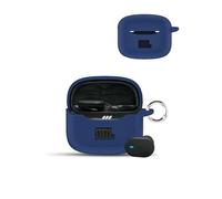 Case for JBL Tune Buds 2 Wireless Earbuds,daunke Soft Ribbed silicone protective Cover,Case with Round buckle,Full Protection,Blue