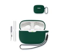 Case for JBL Vibe Beam 2 - True Wireless Noise Cancelling Earbuds, Soft Silicone Protective Portable Scratch Shock Resistant Shell with Cleaner Kit & Carabiner & Lanyard for JBL Vibe Beam 2,Green
