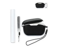 Case for JBL Wave Buds 2 | True Wireless Noise Cancelling Earbuds, Soft Silicone Protective Portable Scratch Shock Resistant with 2pack Screen Protector &Cleaner Kit & Carabiner & Lanyard，Black