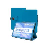 Case for JUNINKE C5 Android 15 Tablet 11-inch，WUNIAK Premium Leather Business Folio Stand Cover for JUNINKE C5Tablet with Hand Strap,Light Blue