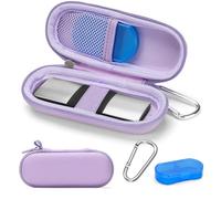 Case for KardiaMobile 1L 6L Personal EKG Monitor, Hard Travel Carrying Case for AliveCor Kardia Heart Monitor EKG/ECG, Heart Rate Monitor Bag Storage Organizer with Pill Box & Carabiner -Light Purple