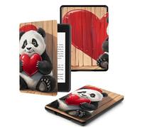 Case for Kindle 10th Generation 2019 Release - Slim Protective Smart Leather Cover with Auto Wake/Sleep, Only Suitable for Model J9G29R,Panda Red Hearts