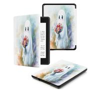 Case for Kindle 10th Generation 2019 Release - Slim Protective Smart Leather Cover with Auto Wake/Sleep, Only Suitable for Model J9G29R,Cute Ghost Floral