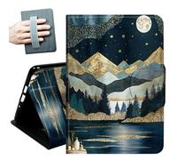 Case for Kindle 10th Generation 2019 Released 6" with Hand Straps and Auto Wake/Sleep Leather Multiple Angles Stand Smart Cover for 6 inch Kindle 10th Gen 2019 Tablet,Green Golden Mountain