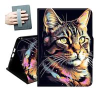 Case for Kindle 10th Generation 2019 Released 6" with Hand Straps and Auto Wake/Sleep Leather Multiple Angles Stand Smart Cover for 6 inch Kindle 10th Gen 2019 Tablet,Colorful Cats