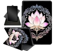 Case for Kindle 10th Generation 6" and Signature Edition 2019 Released,360 Degree Rotating Stand Smart Protective Cover Case for Kindle 10th Gen 2019,Pink Lotus Flower