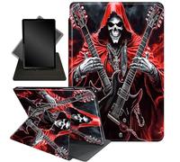 Case for Kindle 10th Generation 6" and Signature Edition 2019 Released,360 Degree Rotating Stand Smart Protective Cover Case for Kindle 10th Gen 2019,Skulls Playing Guitar