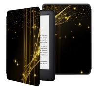 Case For Kindle 2014 7Th Generation - Case For Kindle Touch 2014 Ereader Slim Protective Cover Smart For Model Wp63Gw - Gold Stars Waves