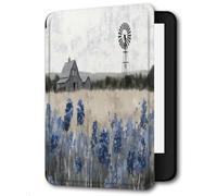 Case For Kindle（2016, Model: SY69JL) 8th Generation PU Leather Case For Kindle (8th) Smart Sleep/Wake Kindle Cover,House And Flower Fields