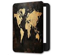 Case for Kindle (6" 2022 release) 11th Generation,Will Not Fit Kindle Paperwhite,Premium PU Leather Smart Cover with Auto Sleep/Wake for Kindle 2022,World Map
