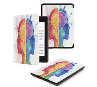 Case for Kindle 7th Generation 6-inch（Model：WP63GW）2014 Release Smart Magnet Ultra-thin Leather Cover with Auto Wake/Sleep,Red And Blue Watercolor Brain