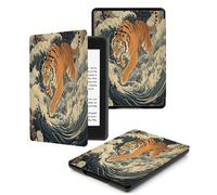 Case for Kindle 7th Generation 6-inch(Model:WP63GW)2014 Release Smart Magnet Ultra-thin Leather Cover with Auto Wake/Sleep,White Flowing Tiger