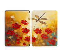 Case for Kindle 7th Generation 6 inch(Model:WP63GW)2014 Release Smart Ultra-thin Classic Leather Cover with Auto Wake/Sleep,Floral Dragonfly