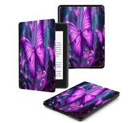 Case For Kindle 8th Generation（Model: SY69JL) PU Leather Smart Case For Kindle 8th 2016 Release with Auto Sleep/Wake,Dream Purple Butterfly