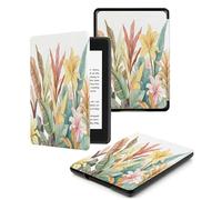 Case for Kindle 8th Generation - Slim & Light Smart Cover Case with Auto Sleep & Wake for Kindle E-reader 6" Display,8th Generation 2016 Release,Green Leaves And Flowers