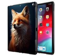 Case for Kindle Fire HD 10 & 10 Plus Tablet (11th Generation, 2021) Ultra-Thin Slim Lightweight Shockproof Black TPU Silicone Protective Back Shell Cover for Kids Women,Cute Fox