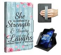 Case for Kindle Fire HD 10 Tablet (5th/7th/9th Gen,2015/2017/2019), 360° Rotating Stand Cover with Hand Strap, Shockproof Protective Folio with Auto Sleep/Wake,Bible Provers 31-25