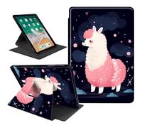 Case for Kindle Fire HD 8/8 Plus Tablet Case (12th/10th Generation, 2022/2020 Released), 360 Degree Rotating Folio Stand Leather Smart Cover for Fire HD 8”Plus-Pink Alpaca Llama