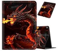 Case for Kindle Fire HD 8 Tablet 2016/2017/2018, Slim PU Leather Folio Cover with Auto Wake/Sleep, Lightweight Durable Shockproof Protective Case for Fire HD 8 6th/7th/8th Gen, Red Dragon