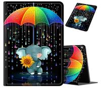 Case for Kindle Fire HD 8 Tablet 2016/2017/2018, Slim PU Leather Folio Cover with Auto Wake/Sleep, Lightweight Durable Shockproof Protective Case for Fire HD 8 6th/7th/8th Gen, Colorful Elephant