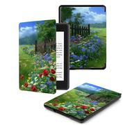 Case for Kindle Leather Cover (7th Generation,2014 Releases)-PU Leather Smart Shell Cover, Case for Kindle 2014 E-reader with Auto Wake/Sleep,Meadow Wildflowers