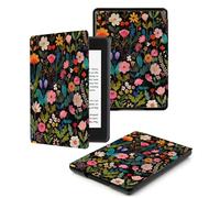 Case for Kindle Leather Cover (7th Generation,2014 Releases)-PU Leather Smart Shell Cover, Case for Kindle 2014 E-reader with Auto Wake/Sleep,Colorful Wildflowers