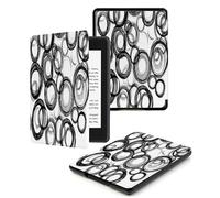 Case For Kindle Oasis 9, 10Th Generation, Cover Protection Case For Kindle E-Readers, Auto Sleep/Wake Up Slim Light Smart Cover Compatible Withkindle Oasis 2/3,Black And White Geometric Circles