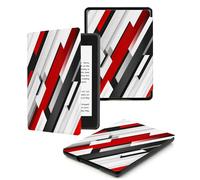 Case For Kindle Oasis 9,10Th Generation,Cover Protection Case For Kindle E-Readers,With Auto Sleep/Wake Up Slim Light Smart Cover Compatible Withkindle Oasis 2/3,Red And White Stitching Stripes