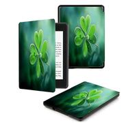 Case For Kindle Oasis 9,10Th Generation,Cover Protection Case For Kindle E-Readers,With Auto Sleep/Wake Up Slim Light Smart Cover Compatible Withkindle Oasis 2/3,Green Four Leaf Clover Plant
