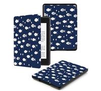 Case For Kindle Oasis 9, 10Th Generation, Cover Protection Case For Kindle E-Readers, With Auto Sleep/Wake Up Slim Light Smart Cover Compatible Withkindle Oasis 2/3,Dark Blue Cute Little Fish