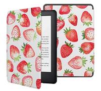 Case For Kindle Oasis (9Th&10Th Gen, 2017/2019 Release) Pu Leather Cover For Kindle Oasis Case-Cute Watercolor Strawberry