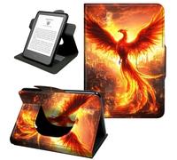 Case for Kindle Paperwhite 12th Gen 7" (2024 Release) & Kindle Colorsoft Signature Edition 2024/2025, 360 Degree Rotating Stand Cover with Hand Strap, Auto Sleep/Wake,Majestic Phoenix Rising