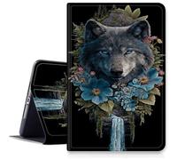 Case for Kindle Paperwhite 12th Generation 7 Inch (2024) & Kindle Colorsoft Signature Edition 7", Slim Hybrid Multi-Angles Viewing Stand Cover w/Auto Wake/Sleep-Fantasy Wolf Jungle Flowers
